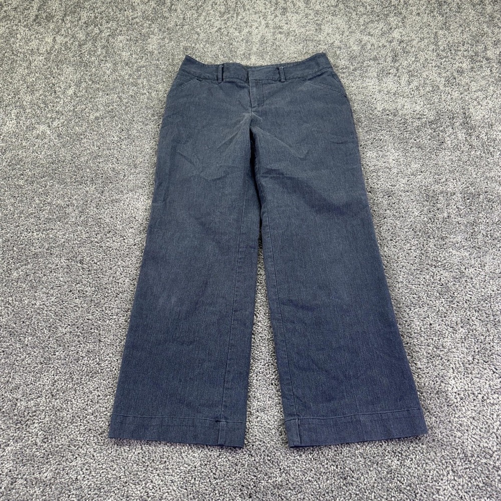 Dressbarn Pants Womens 6P Blue Straight Leg Stretch Dress Work Casual